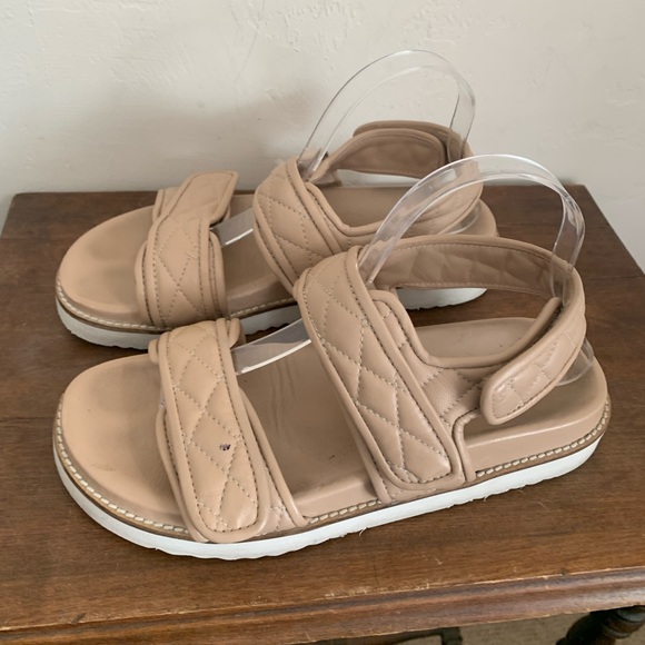 Seychelles New to This Quilted Leather Sandal Nude sz 10 - Picture 4 of 16